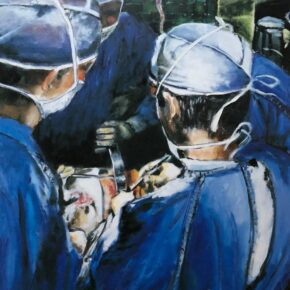 Surgeons Deep in Surgery Medical Artwork