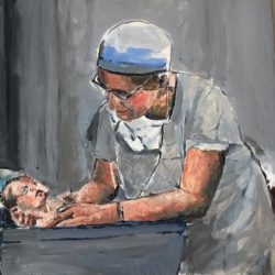 obstetrician caring birth giclee print