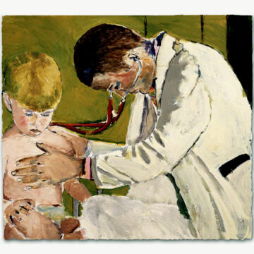 Painting 'Pediatrician Examining Small Boy’