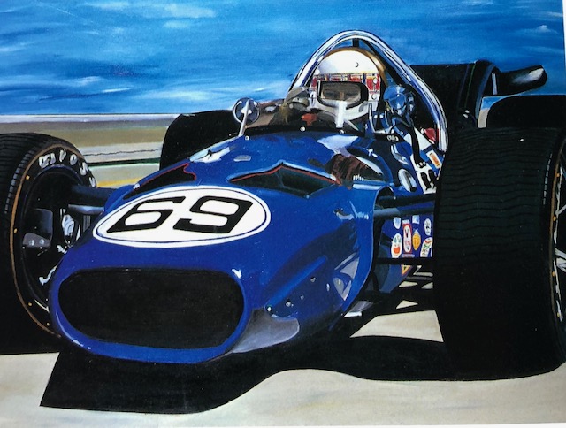 Blue Race Car Racing To Win