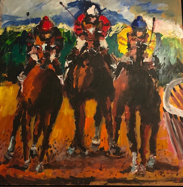Horse Racing Art Ready for Framing