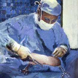 Click here to view Surgeon Placing Sutures. .