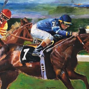Jockey Riding Thoroughbred Race Horse Digital Print For Wall Art