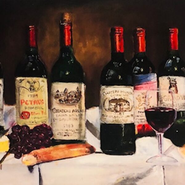 Wine Bottle Lithograph Art For Walls