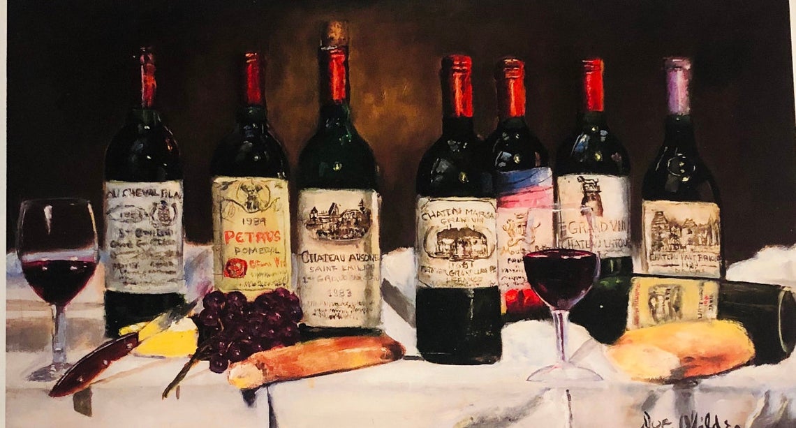 Wine Bottle Lithograph