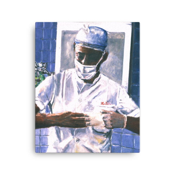 Surgeon Removing Gloves Canvas Wall Art Print