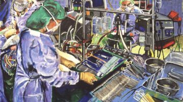Operating Room Nurse Working With Surgeon In Surgery