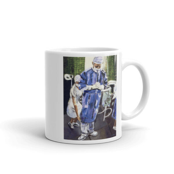 Surgeon in Contemplation Before Surgery - White Glossy Mug