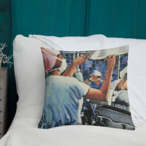 Nurses in Operating Room Art Decor Pillow