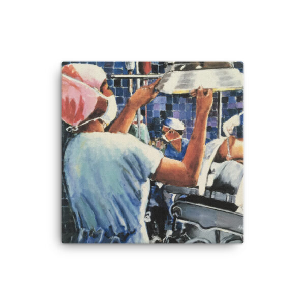 Nurse in Operating Room During Surgery Canvas Art Print