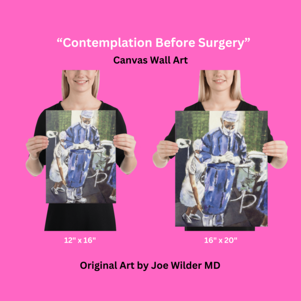 gift surgeon contemplation before surgery art mock up size canvas wall art