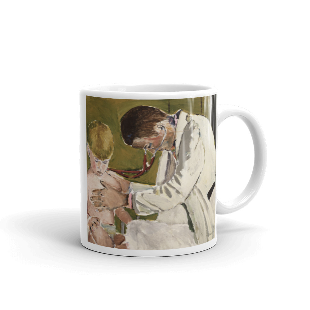 Pediatrician Examining Patient Artwork - Coffee Mug Gift For Pediatrician