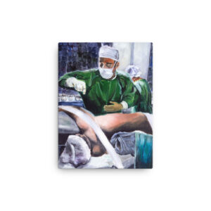 Orthopedic Surgeon Prepping For Surgery - Original Wall Art Canvas Print