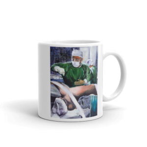 Orthopedic Surgeon Prepping For Surgery - Original Art Coffee Mug Gift