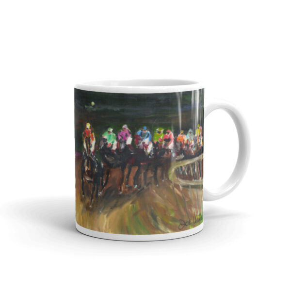 Horse Racing Thoroughbred Horse Jockey Art Horse Racing Coffee Mug Gift Horse Racing glossy mug