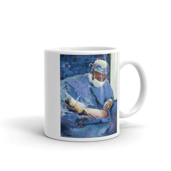 Surgeon Placing Sutures Doctor Stitches Surgery Art Coffee Mug  Doctors Coffee Mugs
