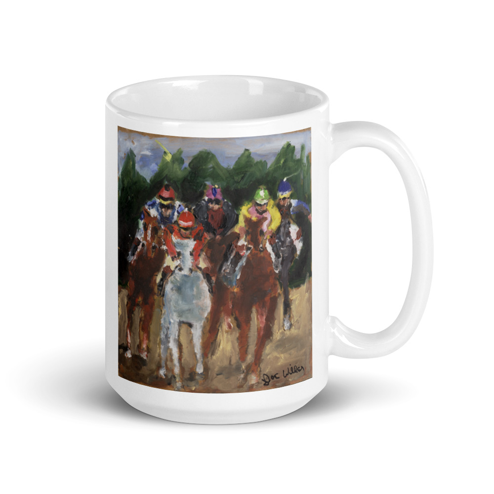 Horse Racing Thoroughbred Horse Jockey Art Horse Racing Coffee Mug Gift Horse Racing coffee mug