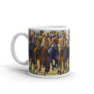 Great American Horse Racing Coffee Mug Race Horses Jockey Riding Horse