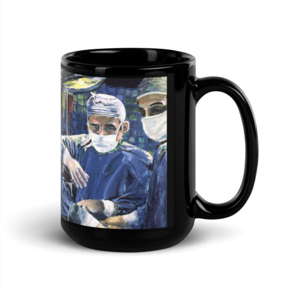 Magic Hands Of The Surgeon Black Glossy Mug