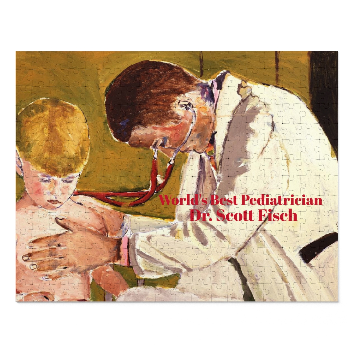The Perfect Gift for Your Pediatrician Personalized Jigsaw Puzzle Artwork Pediatrician Examining A Young Boy